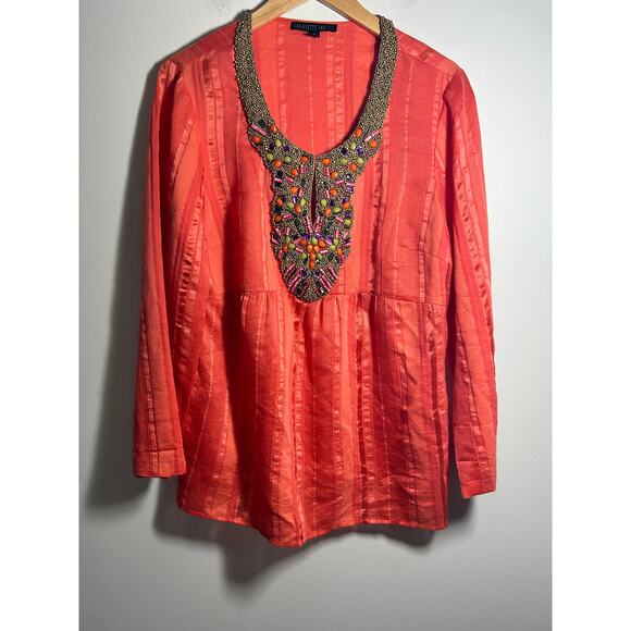 Lafayette 148 New York Beaded detail Long sleeve Size 14 - Picture 3 of 7